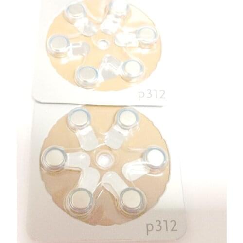 12pcs/lot A 312 P312 312 PR41 zinc air button battery for Hearing aid best quality
