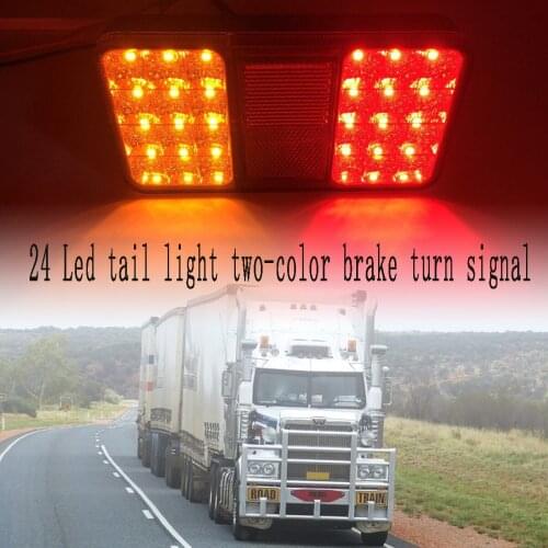 24LED Truck, Trailer, Caravan, RV Tail Light Set Truck Trailer LED Tail Light Dual Color Brake Turn Signal Camper Van E-G models