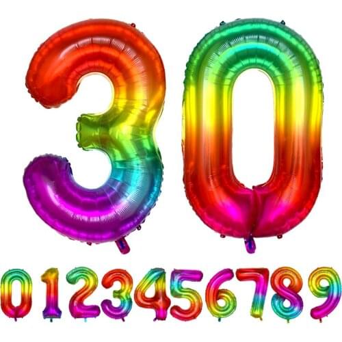 50pcs 30/40inch Red Black Rose Gold Number foil Helium Balloons Birthday Party Wedding Decor inflatable Balloon Party Supplies
