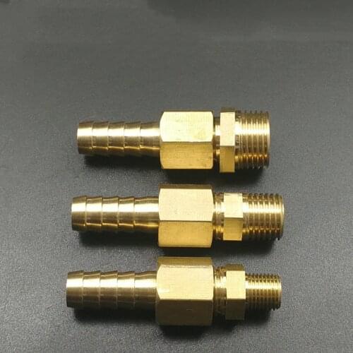 8mm Hose Barb x 1/8" 1/4" 3/8" BSP Male Thread Brass Rotary Pipe Fitting Coupler Connector Adapter