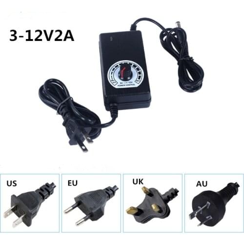 100 220V to DC 3- 12V 2A AC power adapter EU adjustable wall plug for LED strip light driver adapter