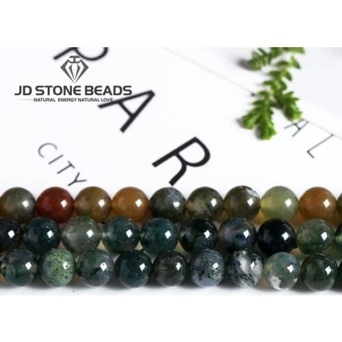 Natural Grass Agate Frost Green Agates Gemstone Beads Loose Beads 4 6 8 10 12MM Pick Size Bracelet Accessory For Jewelry Making