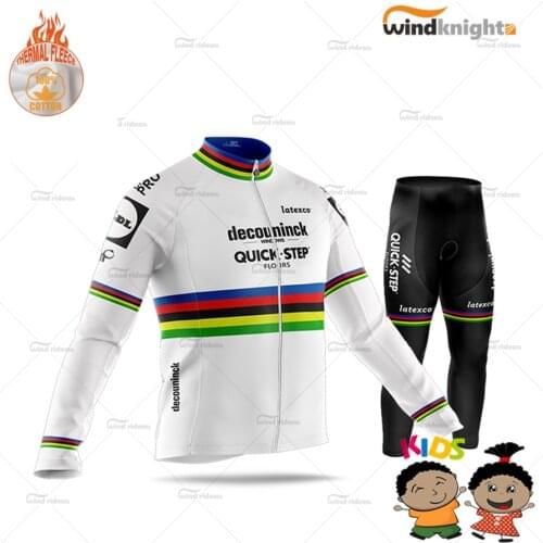 2020 Kid Cycling Clothing Children Jersey Set Winter Thermal Fleece Quick Step Clothes MTB Uniform Keep Warm Jacket