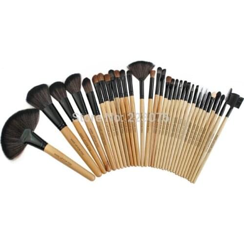 Pro Makeup 32PCS animal hair Foundation Brush Eyeshadow Cosmetic Makeup Brushes Set w Case as Xmas gift New