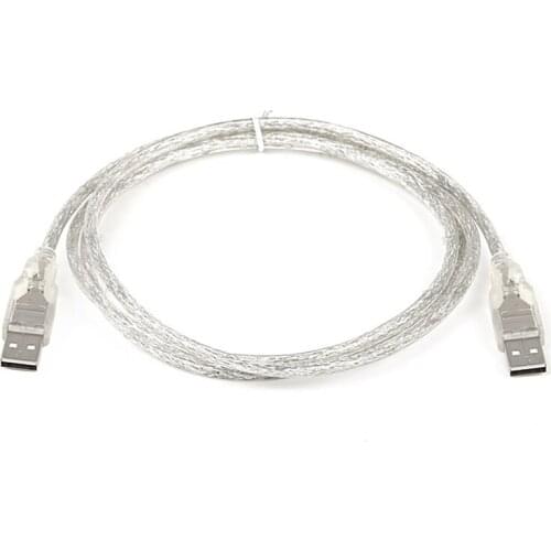 USB MALE-MALE CABLE 1.5 METERS TRANSPARENT POWERMASTER