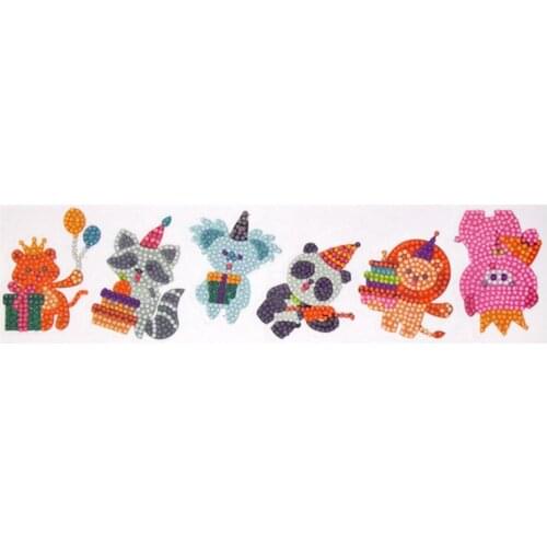 Animal Pattern Diamond Painting Stickers Diamond Mosaic Embroidery Cross Stitch DIY 6Pcs Mini Pattern Gift Decor Arts Crafts