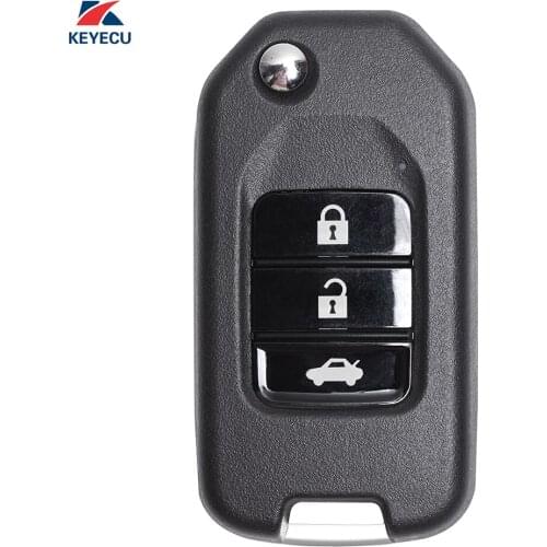 KEYECU Replacement Modified Flip Remote Car Key Fob 3 Button 315Mhz ID48 for Honda Accord Fit Odyssey 2006-2007