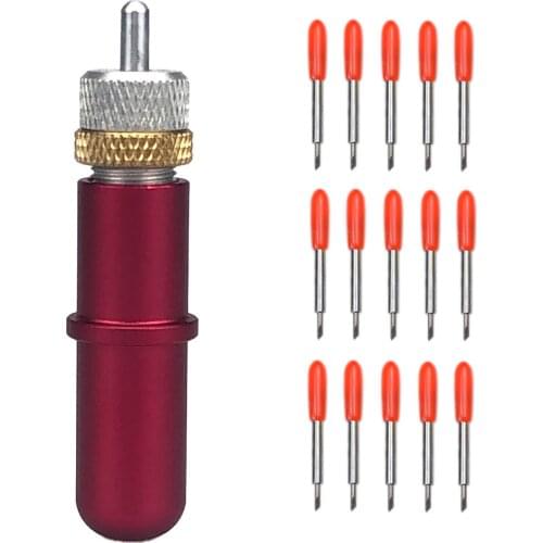 45 Degree 15pcs Plotter Blades Vinyl Cutter 2mm Knife Carving Machine for Skycut + 1pc Blade Holder Dia.12mm