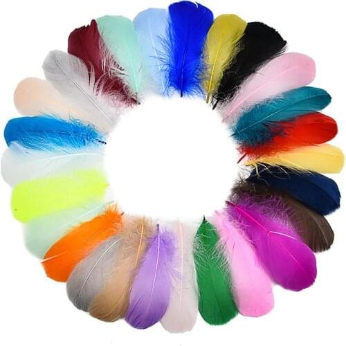 Hot 20-100pcs/lot Natural Dyed fluffy golden goose feathers 13-18CM DIY jewelry decoration plumes Feathers for needlework pluma