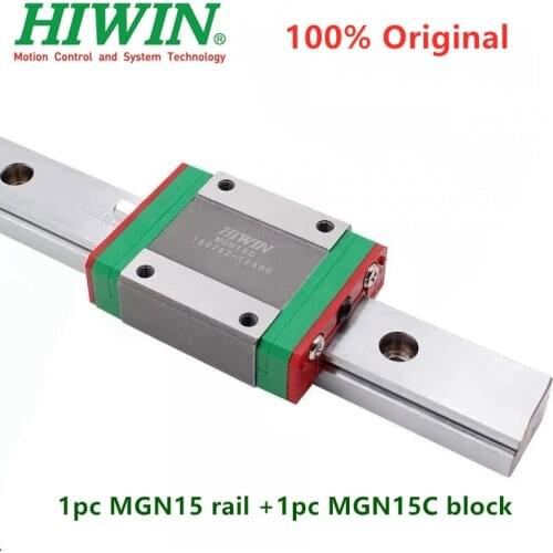 1pc Original Hiwin linear guide MGN15 200 250 300 350 400 450 500 550 mm MGNR15 rail +1pc MGN15C block carriage 3D printer cnc