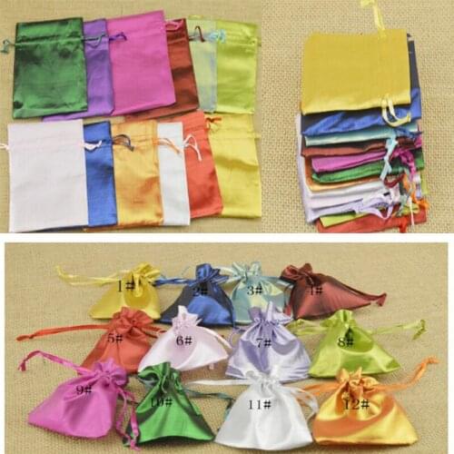 100pcs Colorful 7x9cm Chinese Silk Bag Jewelry Packaging Jewelry Drawstring Bag Small Jewelry Bag Pouch Candy Gift bag