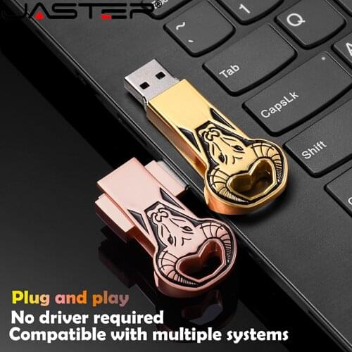 Pendrive 32 GB Goud / Rose Gold Bull Head USB Flash Drive 4GB 8GB 16GB pen drive Gepersonaliseerde Pen Drive 64gb (free logo)