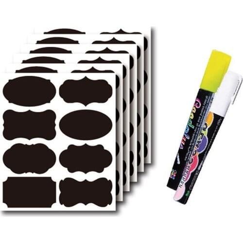 Blackboard Stickers Home Kitchen Spice Organizer Bottles Jar Sticker Waterproof Label Wall Tags