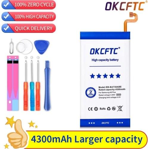 Original for Samsung Galaxy A8 Plus A8+ 2018 SM-A730 A730F A730DS Phone Battery EB-BA730ABE 4300mAh Samsung Batteries Free Tools