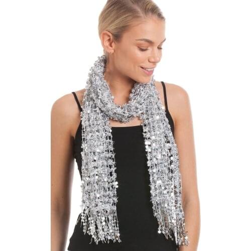 Stunning Sparkly Sequin Scarf Wedding Scarf Gift Sparkle Scarf Metallic Scarf Bridesmaids Gift For Women Silver Red Gold