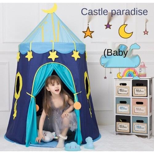 Factory Direct Sales Kids Tent Blue Starry Indoor Game House Game Castle Environmental Protection Baby Tent Yurt Portable Tent