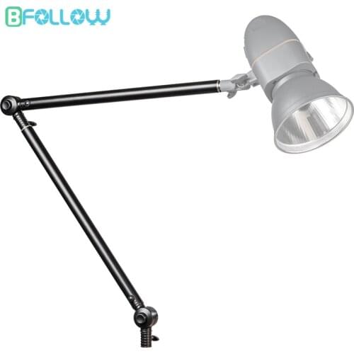 BFOLLOW Heavy Duty Magic Boom Arm for Photography Light Tripod Desk Clamp Mount Camera Bracket Overhead Shooting Video Studio