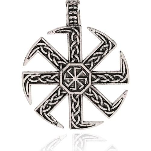 Slavic Kolovrat Symbol Pendant Classic Ethnic Women Vintage Charm Accessories Metal Tags Jewelry