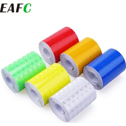 5cmx3m Safety Mark Reflective Tape Stickers Car Styling Self Adhesive Warning Tape Automobiles Motorcycle Reflective Film 4color