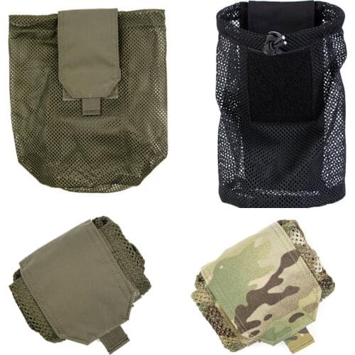 Military Magazine Pouch Tactical EDC Molle Dump Drop Mesh Recycling Bag Airsoft Foldable Ammo Mag Pouches Storage Gear