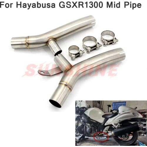 For Hayabusa GSXR1300 GSX 1300R Exhaust Motorcycle Middle Pipe Motorcross Slip on Modified Stainless Steel Two Pipe Muffler Link
