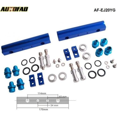 HQ Top Feed Injector High Flow Fuel Rail Kit For SUBARU WRX STI EJ20 EJ20T STI Blue Aluminium Billet AF-EJ20YG