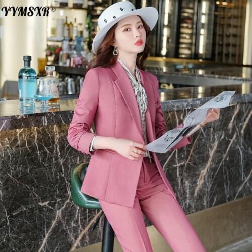 High-end Suit Pants Womens Office Two-piece Suit Autumn and Winter 2021 Fashion Casual Professional Blazer Casual 9-point Pants