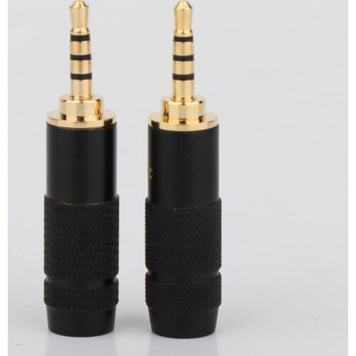 High Quality 2.5mm Plug Hifi Audio Jack Connector 4 Pole Gold-Plated Metal Earphone Adapter Soldering