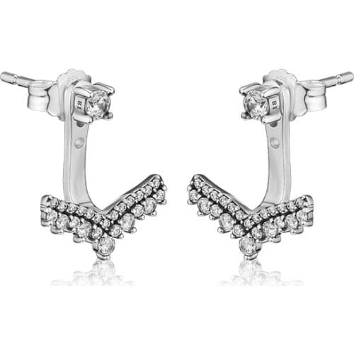 CKK Earrings for women Princess Wish Stud Earring BrincoS 925 Sterling Silver Jewelry Pendientes Earings Orecchini Oorbellen