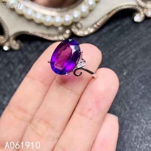 KJJEAXCMY fine jewelry 925 sterling silver inlaid Amethyst gemstone ladies ring fashion popular