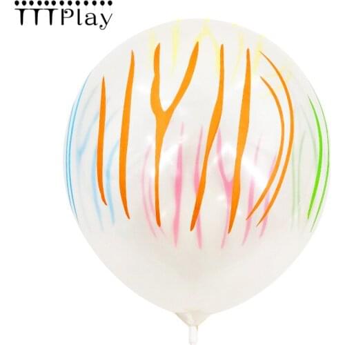 10pcs 12inch New Balloons Transparent Cartoon Zebra Balloon Stripes Latex Clear Balloon Birthday Party Wedding Decoration Ballon