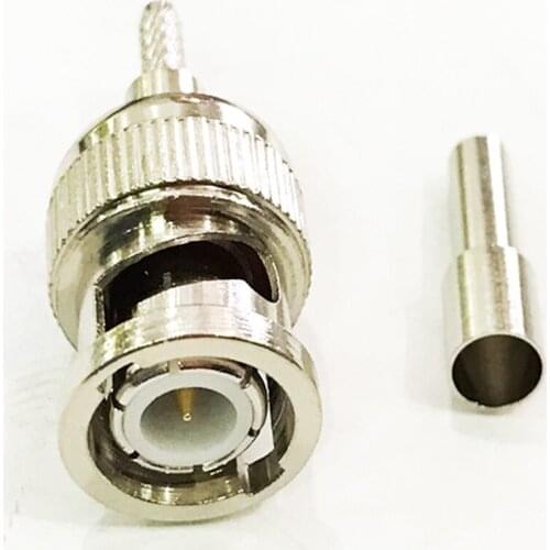 100pcs BNC Male Plug Windows Crimp for RG174 RG316 LMR100 Pigtail Coaxial Cable Adapter Connector