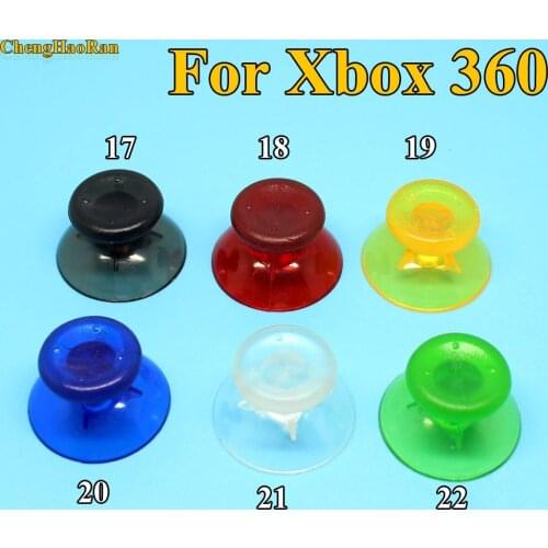 ChengHaoRan 100pcs Transparent controller for Xbox 360 Wired / Wireless Controller Sticks Cap Gamepad Grips Cover 22color