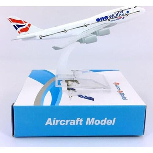 16CM 1:400 British Airways Boeing B747-400 Model Airlines with Base Airbus Metal Alloy Aircraft Plane Collectible Display Model