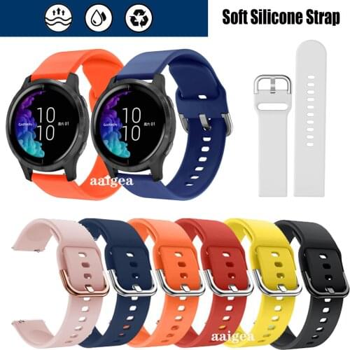 20mm Soft Silicone Band Strap for Garmin Venu Sq for Garmin Vivomove HR / Vivoactive 3 Music Band With Fashional Colors