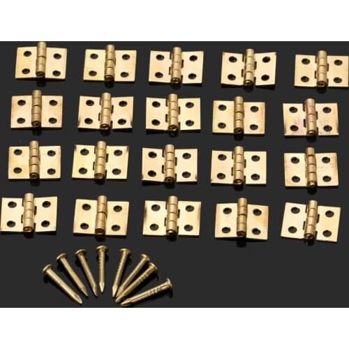 20Pcs Decorative Jewelry Wood Box Cabinet Door Hinges Brass Mini Cupboard Hinge Furniture Fittings Furniture Hardware 10x8mm
