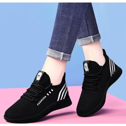 2021Womens Shoes Fashion Breathable Mesh Sneakers Women Soft Sole Sports Shoes Mother Shoes Casual Shoes Women Flats Loafers Sh