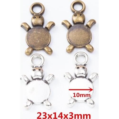 35 pieces of retro metal zinc alloy tortoise pendant for DIY handmade jewelry necklace making 7282