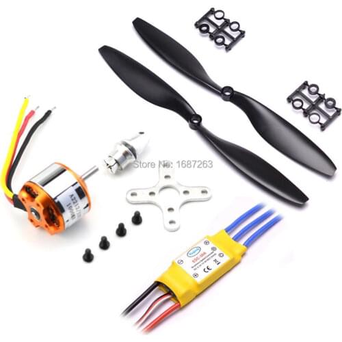 A2212 2212 980KV / 1000KV Brushless Outrunner Motor + 30A ESC / 1045 Propeller Quad-Rotor Set for RC Aircraft Multicopter