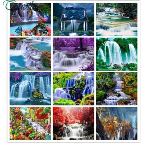 Touoilp Full Square Drill 5D DIY Diamond Painting waterfall landscape 3D diamond Embroidery Cross Stitch Mosaic wall Decor
