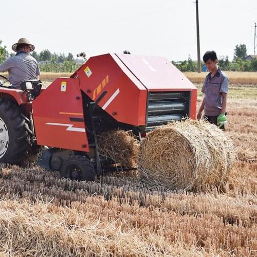 Automatic Packing Hay and Straw Mini Roll Hay Baler Ce Certified Round Baler for Hay/Straw/Husk/Grass Strapping Machines