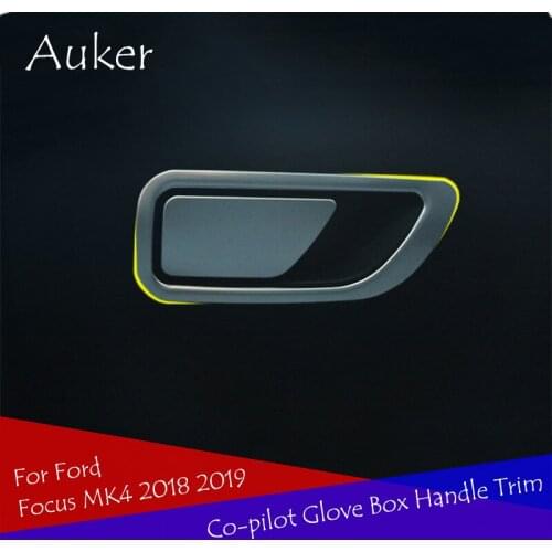 Car Co-pilot Storage Glove Box Handle Frame Cover Stickers Car Styling 2Pcs/Set For Ford Focus Focus4 MK4 2018 2019