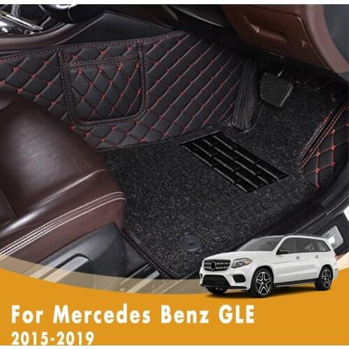 RHD Car Floor Mats For Mercedes Benz GLE 2019 2018 2017 2016 2015 Double Layer Wire Loop Car Accessories Interior Carpets Cover