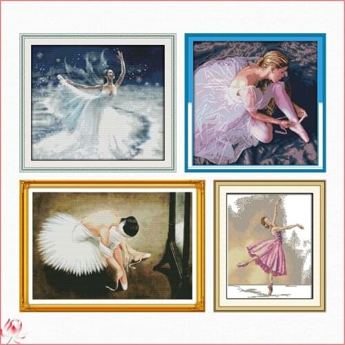 Ballerina Series Embroidery Counting Kit DIY Printed Canvas 14CT 11CT Fabric Cross Stitch Kit Needle And Thread Kit Home Deco