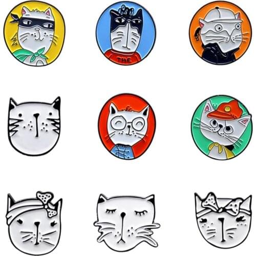 Cute Cat Brooch Lapel Pins Anime Badges Enamel Accessories On Backpack Womens Pins Metal Decorative Badges Gothic Mini Brooches