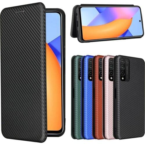For Huawei Honor 10X lite Case Carbon Fiber Flip Leather Case For Honor 10X Lite Business Magnetic Wallet Card Slot Slim Cover