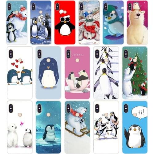 271H Lovely Penguin Polar Bear Soft Silicone Tpu Cover phone Case for xiaomi redmi 6 pro 5 plus note 6 pro 4 4x mi 8