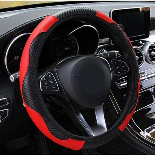 Car Steering Wheel Cover Breathable Anti Slip PU Steering Covers Suitable 37-38cm Auto steering wheel protective Decoration