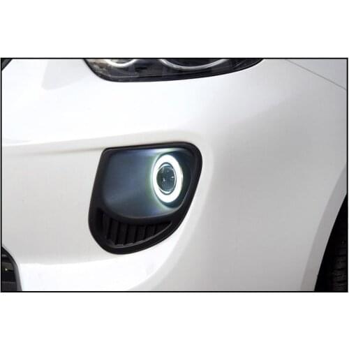 Osmrk daytime running light COB angel eye + halogen fog lamp with projector lens + fog lamp cover for Geely Panda 2015