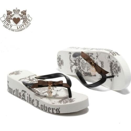 Juicy Lovers Brand Fashion Women Slippers Flat Beach Slipper Sandals White Pink Black Outdoor Sportswear lSummer Flip Flops